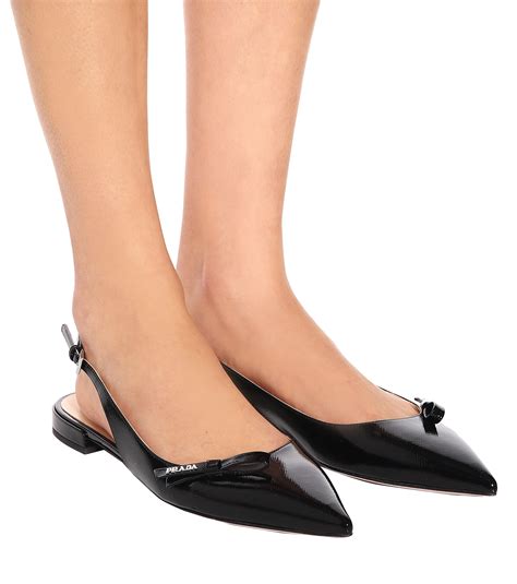 prada leather slingback ballet flats